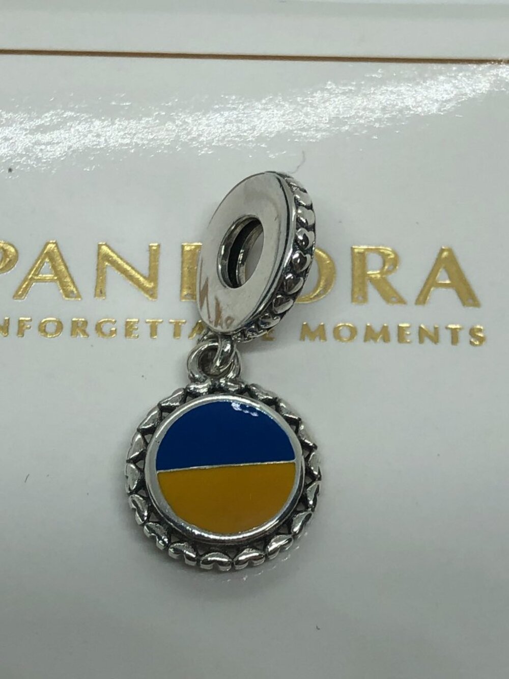 ✨🔥Pandora Ukraine Flag Charm Travel Charm S925 Sterling Silver Jewelry